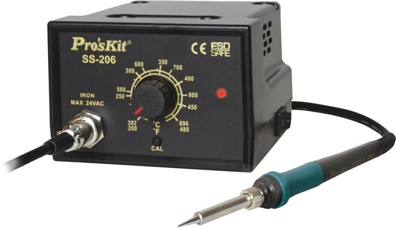 Proskit SS-206B Temperature-Controlled Soldering Station For Analog Display (AC110/220V switch) 60 W Temperature Controlled  (Pointed Tip)