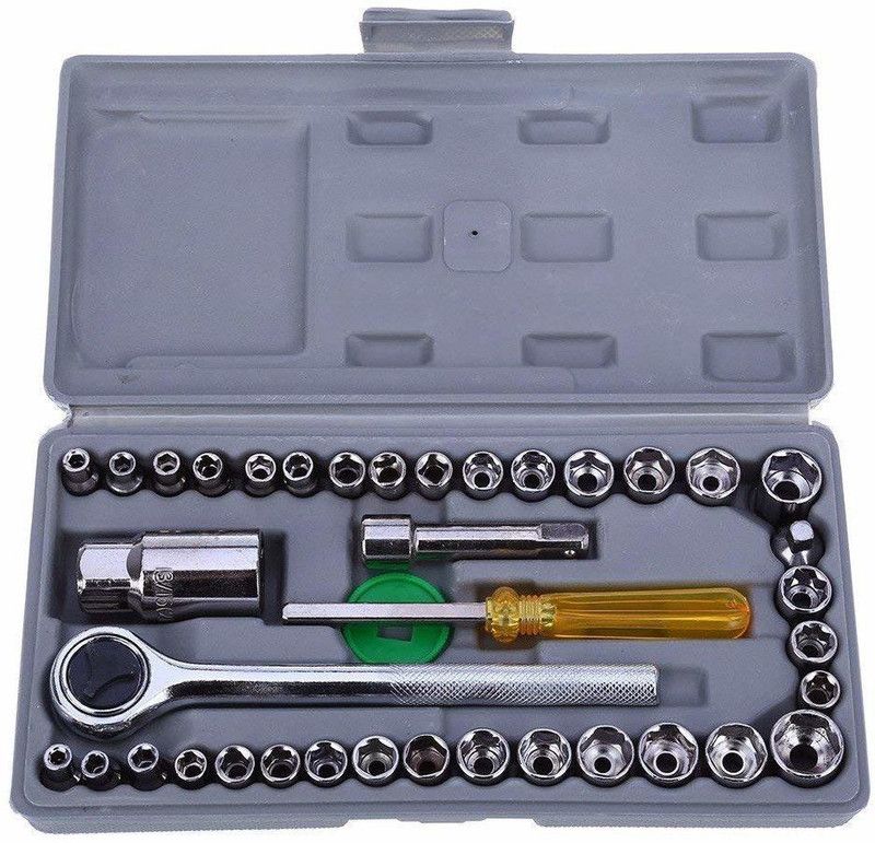 RD Traders Combination Socket Wrench Tool Set 40 Pcs Screwdriver Set40 Pcs (Including Box) Socket Set Socket Set  (Pack of 1)