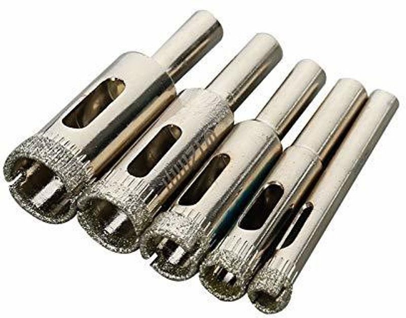 KAVYA TOOLS POWER 5PCS Diamond Coated Hole Saw Drill Bit Set for Ceramic Glass Granite