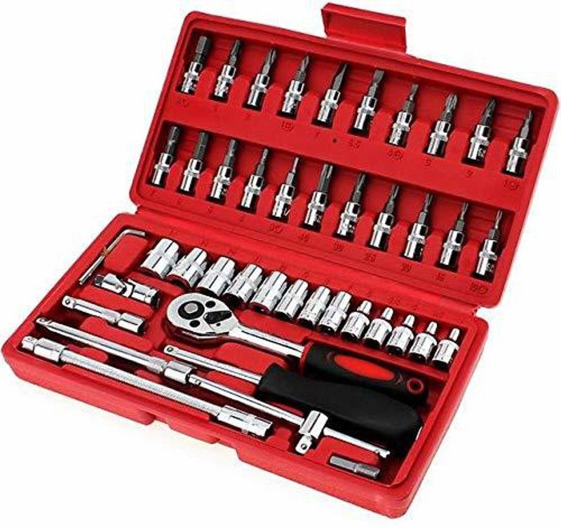 SKYBUCKET 46 in 1 Pcs Tool Kit & Screwdriver and Socket Set Multi Purpose Tool Tool Kit Hand Tool Kit  (46 Tools)