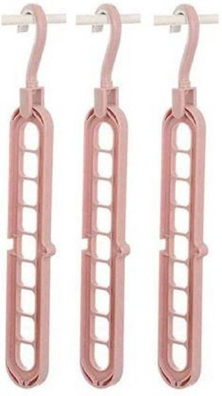 Plastic Pack of 3 Hangers  (Pink)