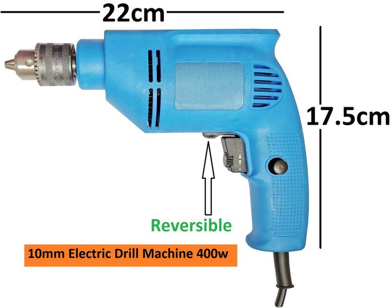 Qualigen 400W reversible drill machine with speed control and Left Right Rotation Viking 13pc HSS 1 masonry bit Pistol Grip Drill  (10 mm Chuck Size)