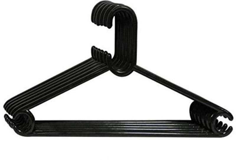 Pranay Plastic Shirt Pack of 182 Hangers For Shirt  (Black)