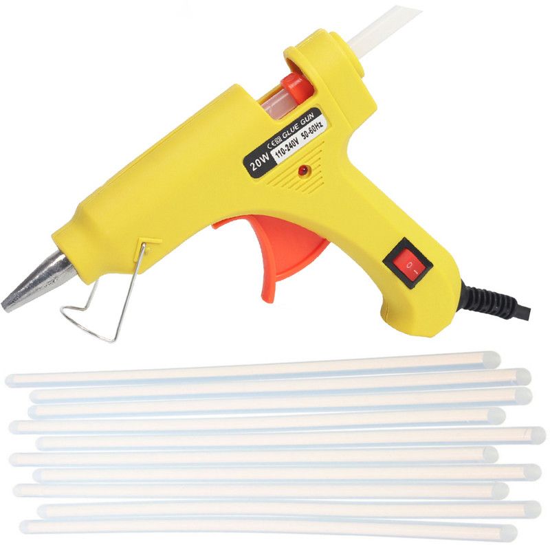 bandook YELLOW 20W 20WATT WITH 10 TRANSPARENT STICKS Standard Temperature Corded Glue Gun  (7 mm)