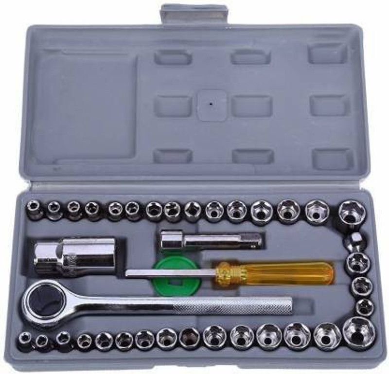 Arsh enterprises 40 in 1 Screw Driver Set PCS Automobile Motorcycle Tool Box Set Socket Wrench Sleeve Suit Hardware Auto Car Repair Tools Socket Wrenches Screw Driver Set Hand Tool Kit Socket Set (Pack of 40) Socket Set Socket Set  (Pack of 1)