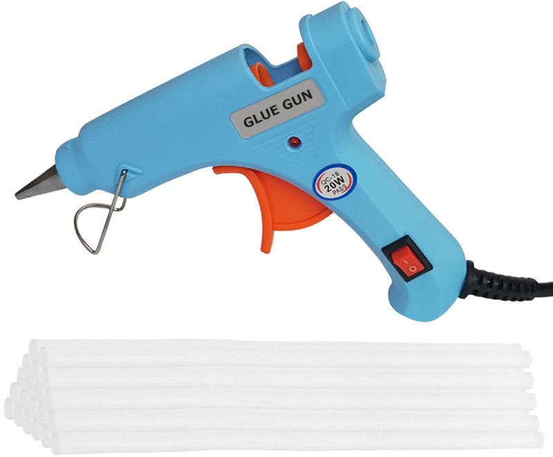 Glun 3K SKYBLUE 20W 20WATT WITH 20 TRANSPARENT STICKS Standard Temperature Corded Glue Gun  (7 mm)