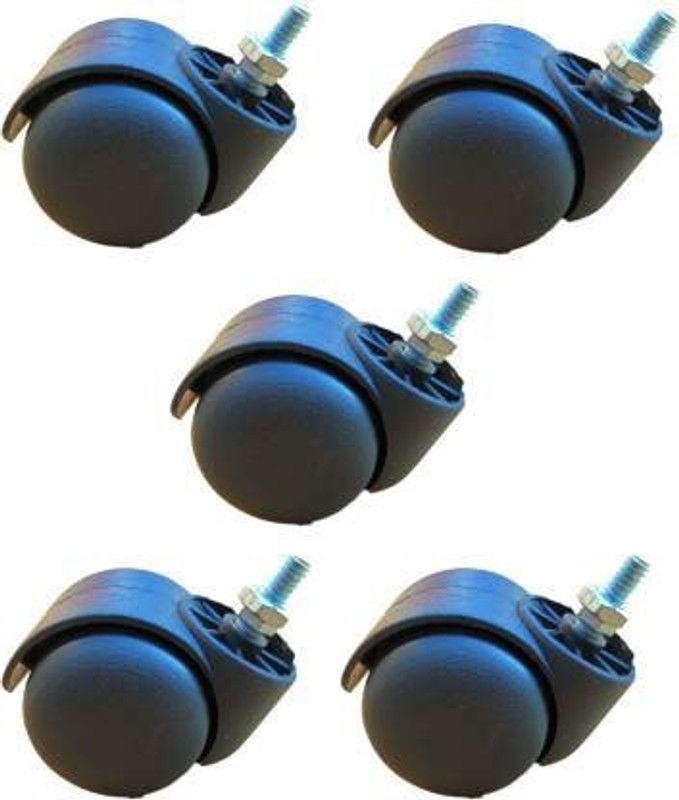 KindleArt Twin Castor Wheels Threaded Set of 5 Pieces for revolving Chairs and Other revolving Products(Black, Pack of 5)) Appliance Furniture Caster  (Pack of5)