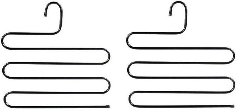 Kanha Steel Trousers Pack of 2 Hangers For Trousers  (Black)