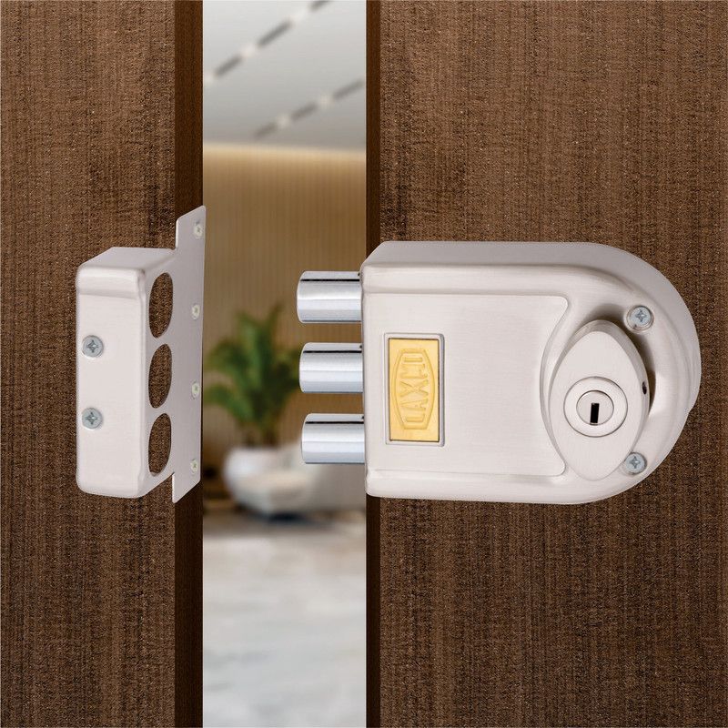 LAXMI Steel Glossy Deadbolts  (Silver)