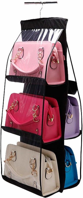 Pink Pari Hanging Handbag Organizer Bags Purse Holder Stand Bag Collection Storage Holder Handbag Organizer