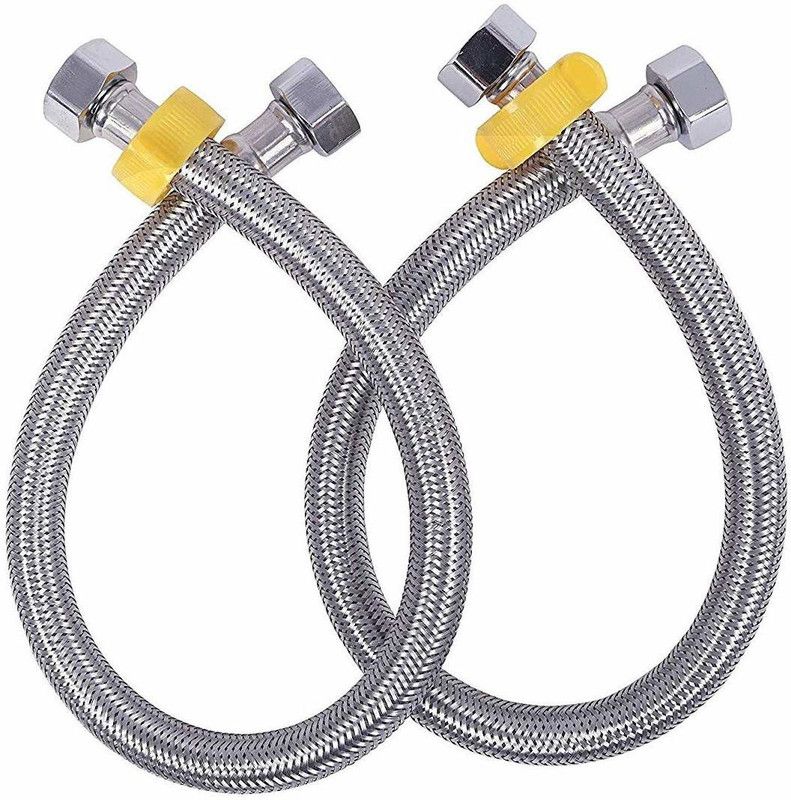 AVLEN Stainless Steel 304 Grade Connection Pipe, Chrome Finish (18-inch) Pack of 2 pcs Hose Pipe  (0.45 m)