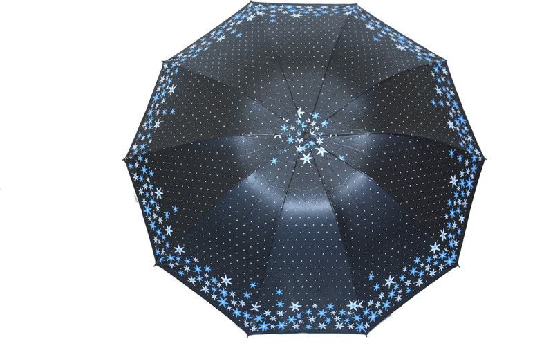 CHATTRI WALA FloralPrinted 3 Fold Anti-Uv,Inner Solid Color Women Compact Umbrella,Pack of 1 Umbrella  (Blue)