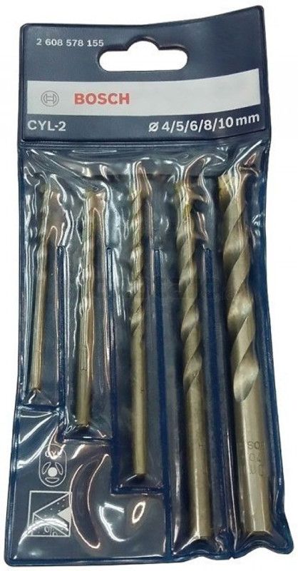 BOSCH 5PCS CYL-2 MASONRY DRILL BIT SET (4, 5, 6, 8 & 10MM) - 2608578155
