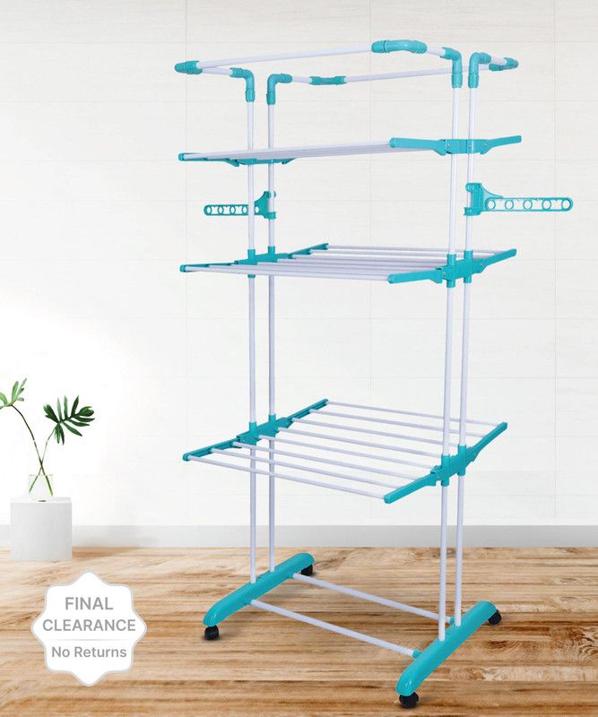 Bathla Steel Floor Cloth Dryer Stand MOBIDRY GIGA ( MDG - Blue )  (3 Tier)
