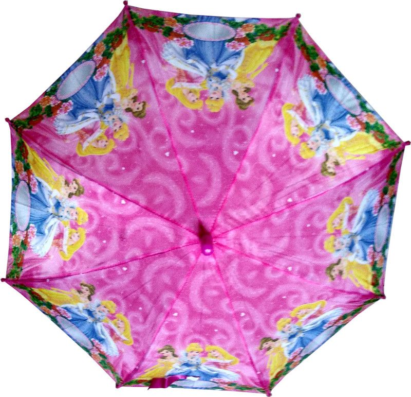 Fiable Creations 3 Dolls with Mirror Print 18" Radius Kids Umbrella  (Pink)