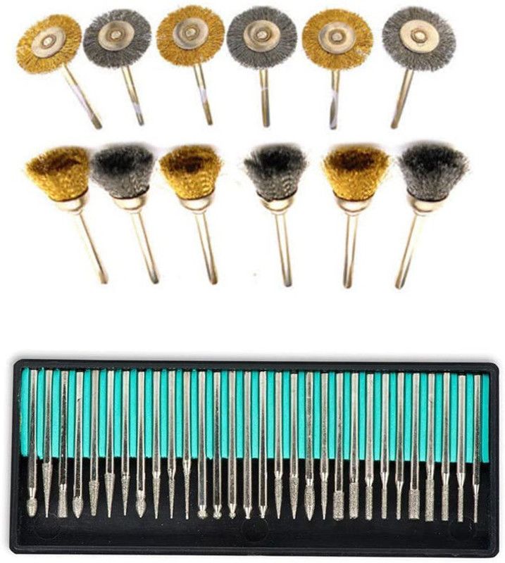 metrotools 30Pc Diamond Burs Rotary Tool Accessories Kit Mini Drill Bit Set Rotary Bit Set  (42 Bits)