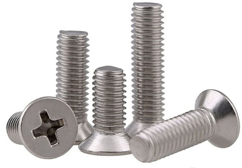 RPI SHOP Carbon Steel Flat Head Machine Screw  (25 mm Pack of 50)