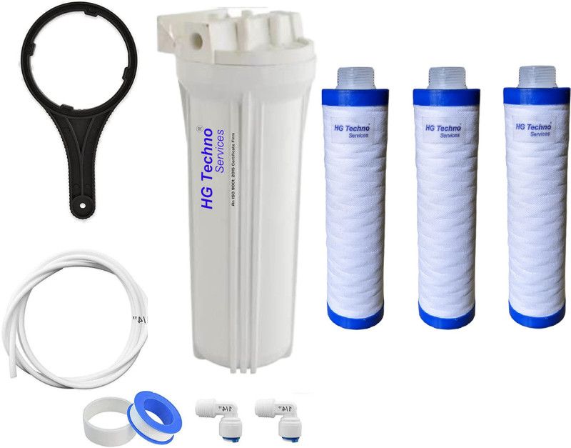 HG TECHNO SERVICES by HG Techno Services Pre Filter Bowl, for all RO Water Purifier with 03 , 120gm Threaded Candle Media Filter Cartridge  (5, Pack of 3)