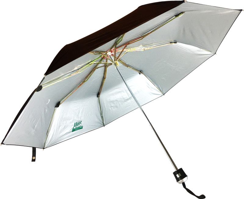 KC Paul & Sons Major 3 Fold Black Premium Quality Strong & Durable Umbrella  (Black)