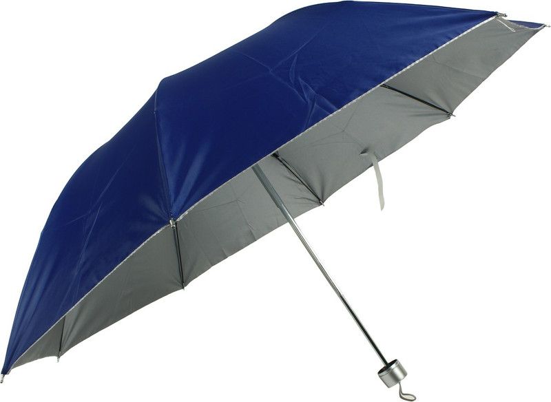 Eccellente 3 Fold Plain NBL Unisex Umbrella  (Blue)