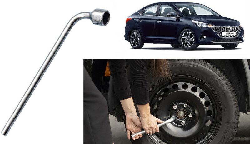 Selifaur MC72 19mm Metal L-Shaped Car Wheel Nut Spanner Wrench Verna 2020 Single Sided L Type Wrench  (Pack of 1)
