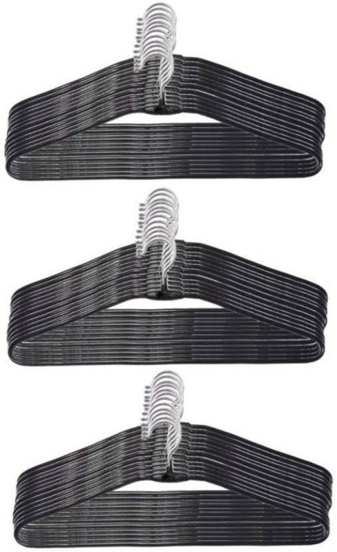 Pranay Steel Shirt Pack of 9 Hangers For Shirt  (Black)