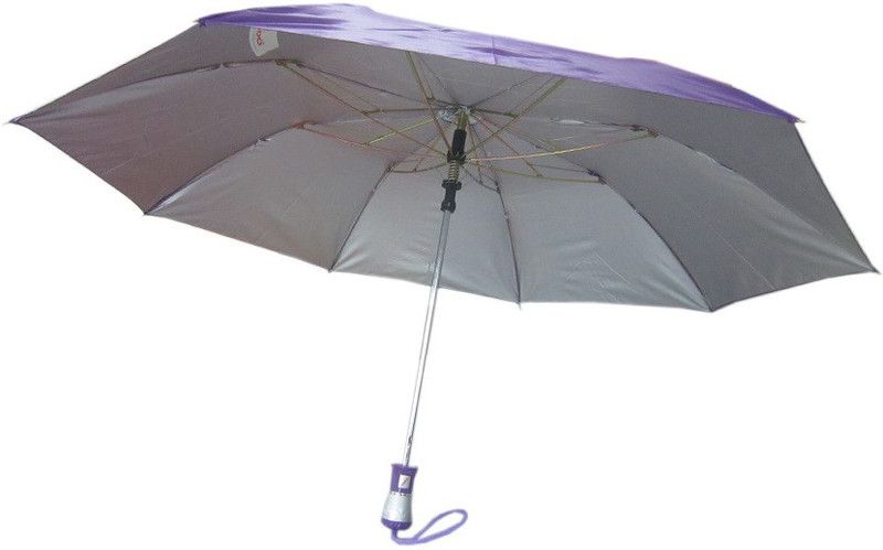 Fendo Auto Open 2 Fold Nylon Women Strawberry _e Umbrella  (Purple)