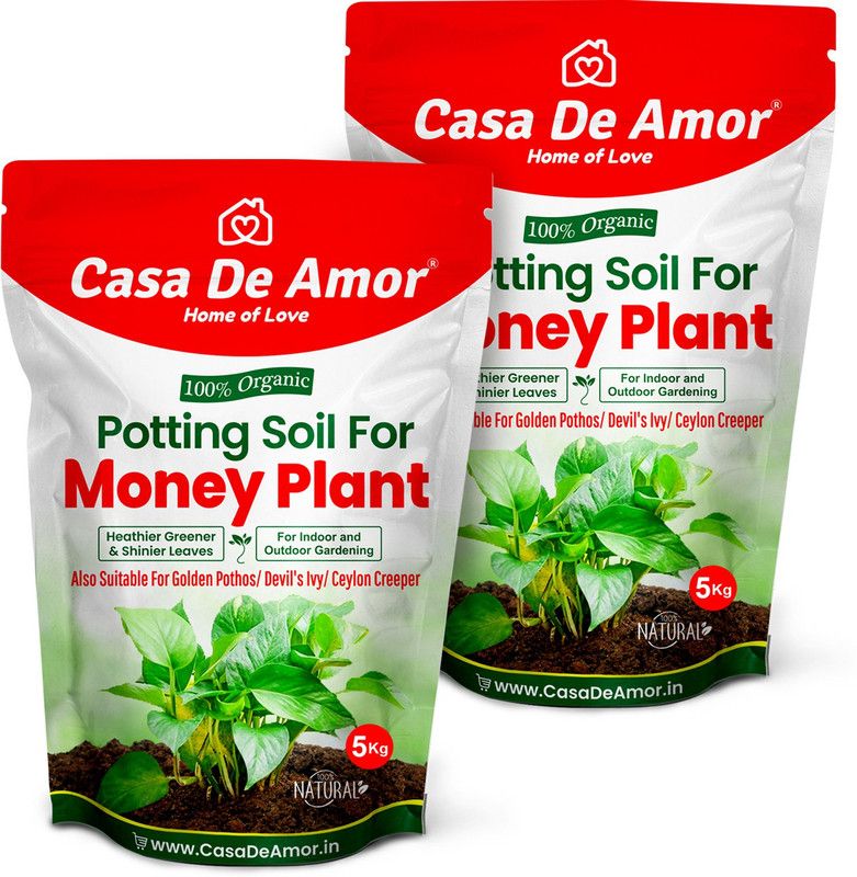 Casa De Amor Potting Soil for Money Plant, Golden Pothos, Devil's Ivy Ready to Use- 10 kg Potting Mixture, Soil  (10 kg, Powder)