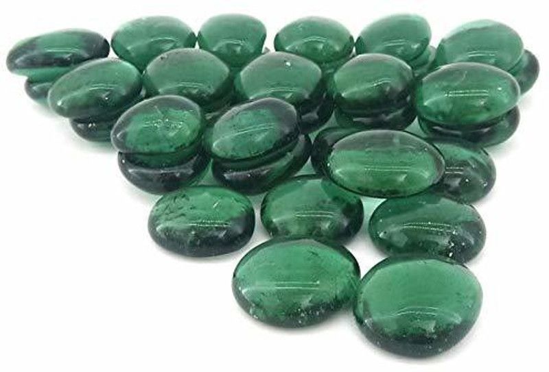 Green Plant indoor Greenpebbles10021 Polished Oval Marble Pebbles  (Green 40 Pieces)