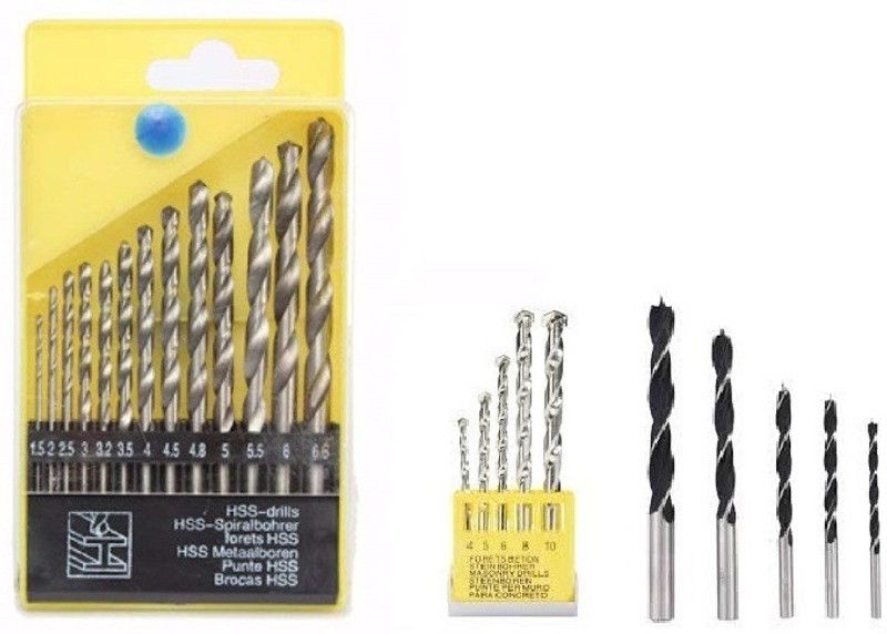 Tools Centre 3 IN 1 DRILL BIT SET COMBO FOR DRILLING INTO WALL,CONRETE,METAL,ALUMINIUM,WOOD,PLASTIC & DOCUMENT FOLDER