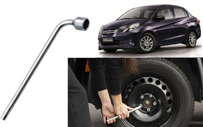 Auto Kite WS4A12 19mm Metal L-Shaped Car Wheel Nut Spanner Wrench 19mm Metal L-Shaped Car Wheel Nut Spanner Wrench Single Sided L Type Wrench  (Pack of 1)