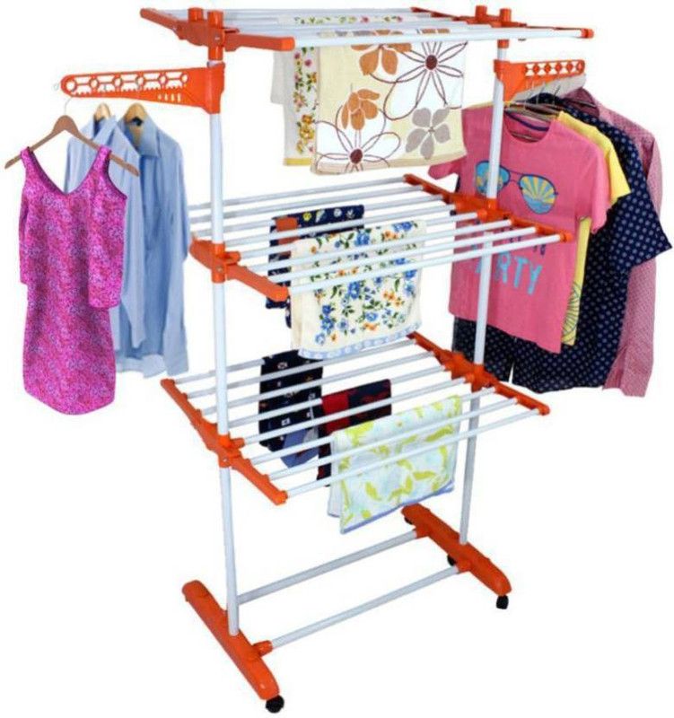 Best 4U Steel Floor Cloth Dryer Stand MS 3 TIER 001  (3 Tier)