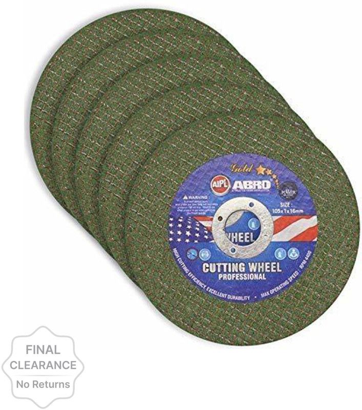 ABRO CW-0401-G Cut Off Wheel 4" x 1mm Ultra Thin Cutting Disc for SS, MS, Stone & Cast Iron 105mm x 1mm x 16mm (5 Pcs, Green) Metal Cutter