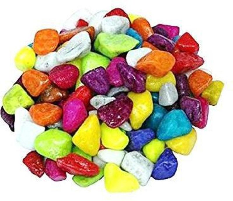 OrchidWala PEBBLCLR250 Polished Asymmetrical Marble Pebbles  (Multicolor 250 g)