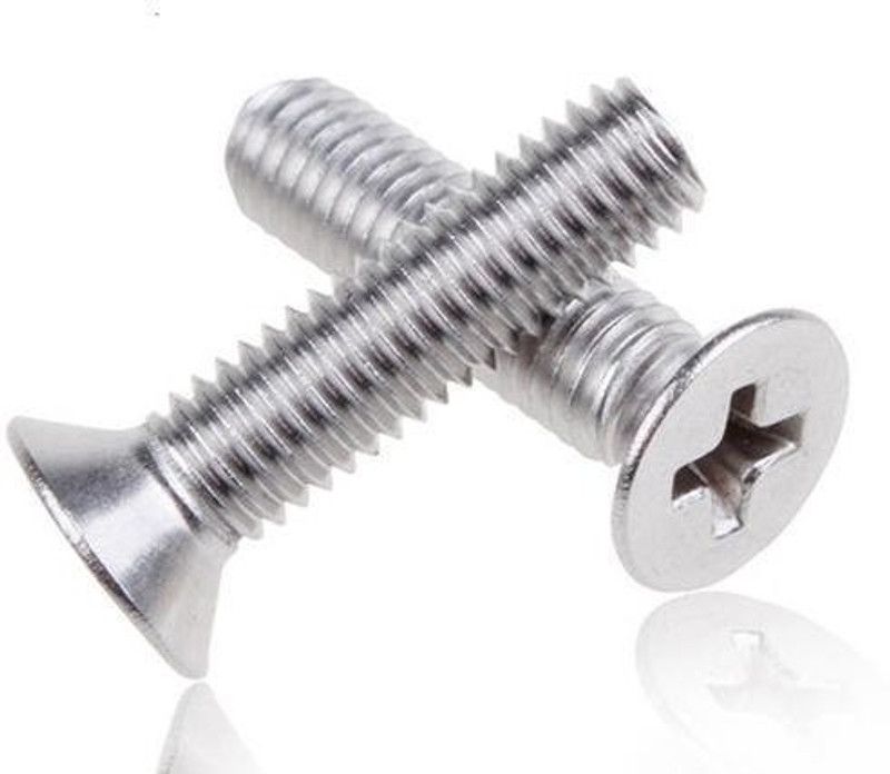 RPI SHOP Bolt - M3 X 6mm Phillips Drive Countersunk (CSK) Head Screws, Phillips Drive, Fully Thread, Nickel Finish, Machine Thread, Quantity - 25 Pcs  (Carbon steel)