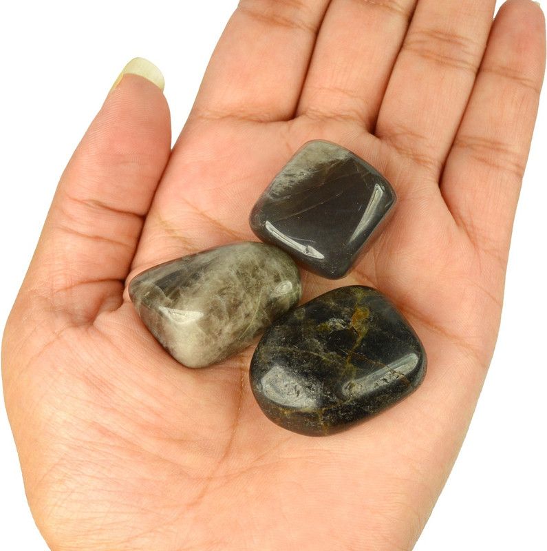 CRYSTU Natural Smoky Quartz Tumble Crystals / Stones for Reiki Healing and Vastu Correction and Increase Creativity Tumble Stone Engraved Asymmetrical Crystal Stone  (Brown 50 g)