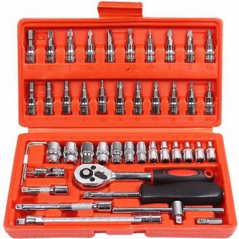 Purvaa Collection High Quality 46pcs 1/4-Inch Socket Set Tool Socket Set  (Pack of 46)