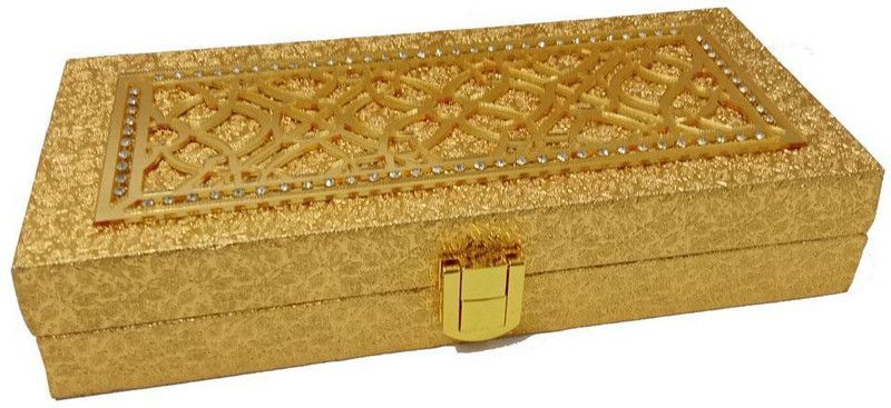 Vanya Creations Designer Premium Cash/Shagun Box for 1 Note Packet (Golden) for Wedding, Engagement, Gift Money Box Storage Box  (Gold)