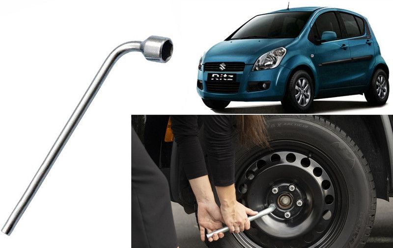 Auto Kite WS4A68 19mm Metal L-Shaped Car Wheel Nut Spanner Wrench 19mm Metal L-Shaped Car Wheel Nut Spanner Wrench Single Sided L Type Wrench  (Pack of 1)