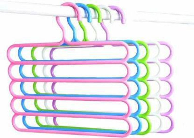 orsop 5 layer Hanger for multipurpose (pack of 5) Plastic Trousers Pack of 5 Hangers For Trousers