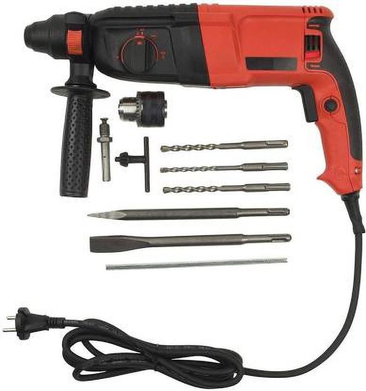 tools master ARKA 900 WATT 26mm Reversible Rotary Hammer Drill SDS Plus with 3 Modes 3 Hammers Bits 2 Chisels with drill chuck set ARKA 90 Hammer Drill  (26 mm Chuck Size, 900 W)