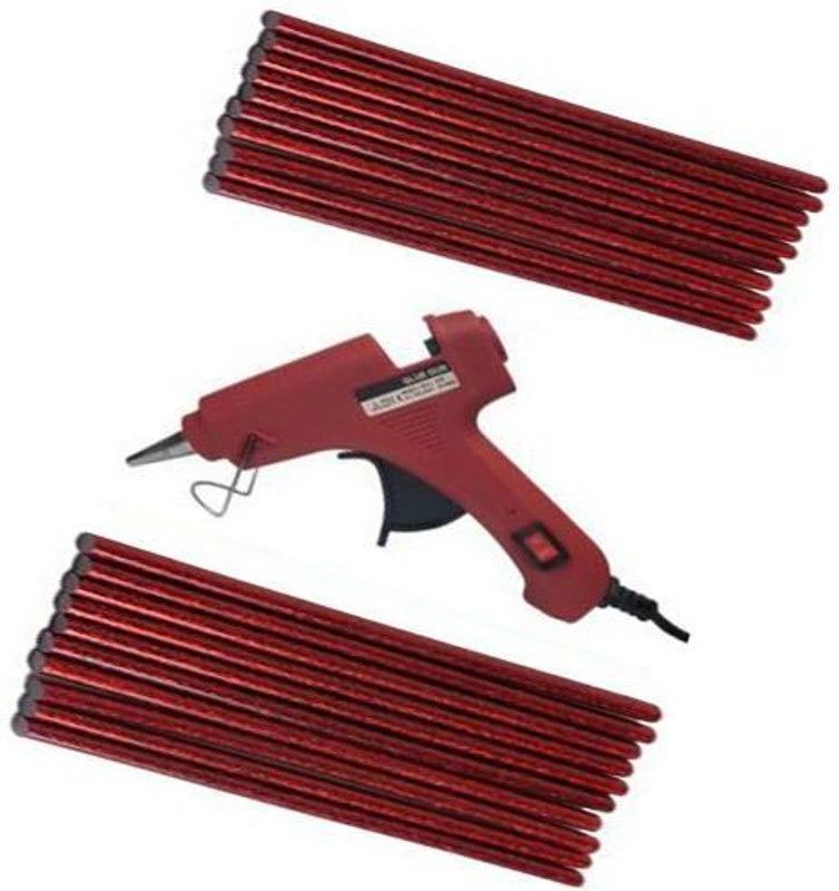 Eurospa Eagle Red with 20 Red Glitter Stick Standard Temperature Corded Glue Gun  (7 mm)