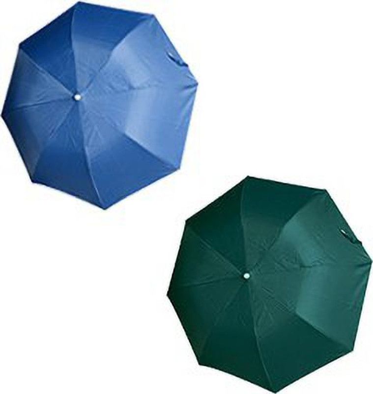 CROTUS Foldable Umbrella for Men & Women Pack Of 2 (Blue, Green) Umbrella  (Blue, Green)