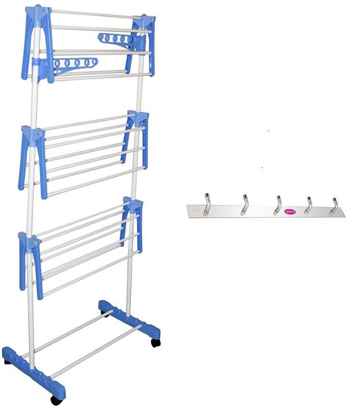 SHP SONI Steel Floor Cloth Dryer Stand PK456  (3 Tier)
