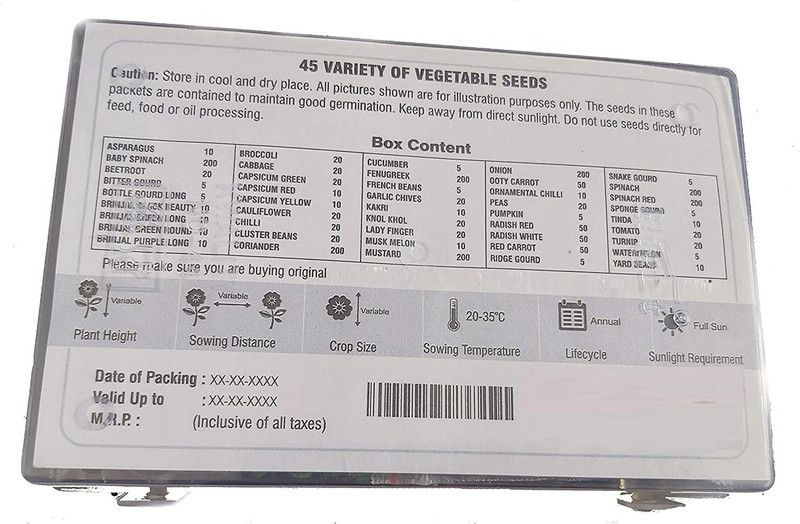 VibeX 45-Varieties-Summer & Winter Vegetables Seed Kit Seed  (1575 per packet)