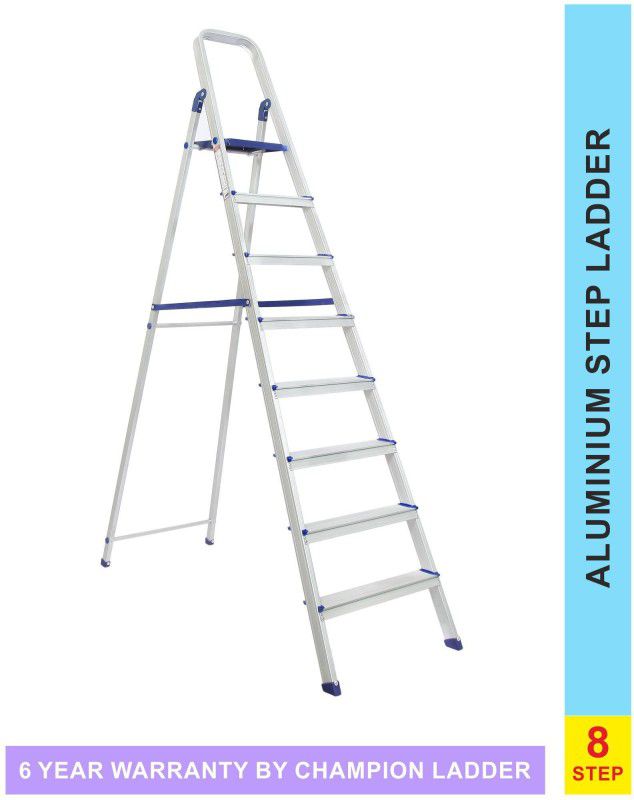 champion ladders Advance Carbon-8 Step Aluminium Ladder with Scratch Resistance Heavy Platform Aluminium Ladder  (With Platform)