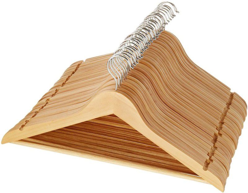 Right Traders Wooden Shirt Pack of 12 Hangers For Shirt  (Beige)