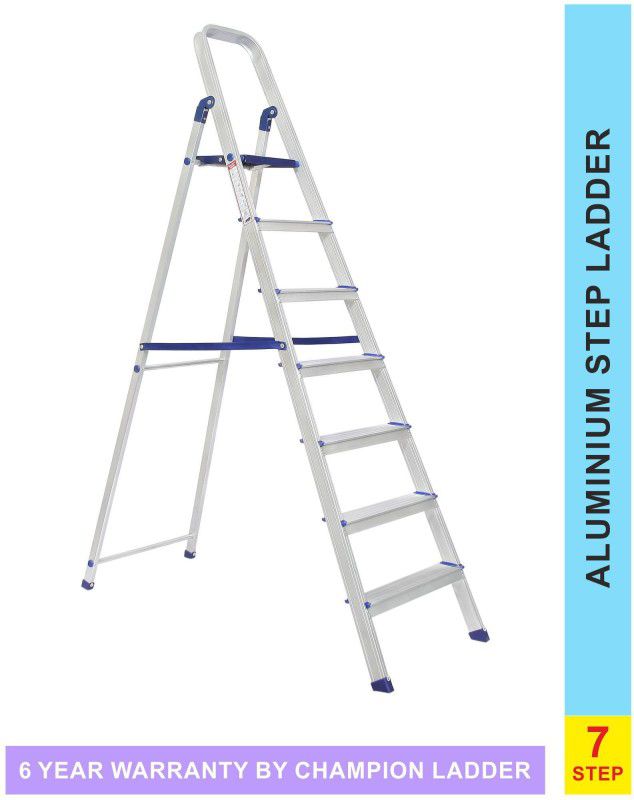 champion ladders Advance Carbon-7 Step Aluminium Ladder with Scratch Resistance Heavy Platform Aluminium Ladder  (With Platform)