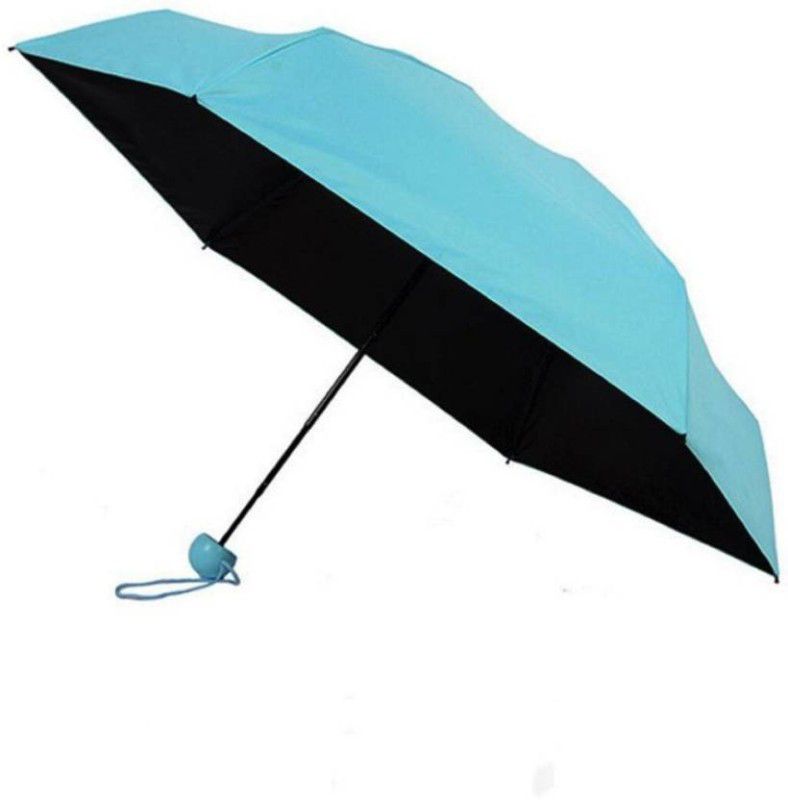 MEZIRE Capsule Mini Travel Umbrella 4 fold (UV PROOF WINDPROOF Umbrella  (Blue)