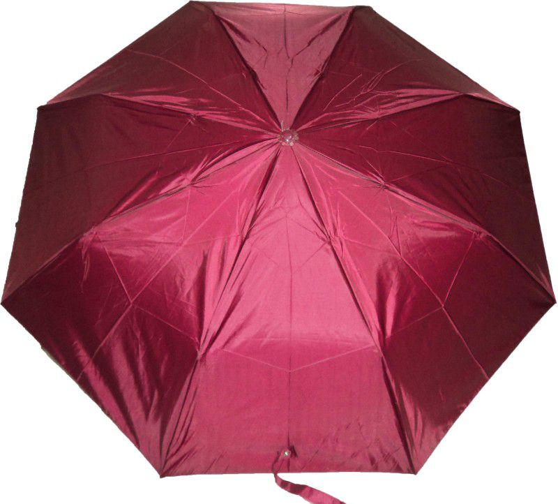 K.C Paul Soumi 3 Fold Umbrella  (Maroon)